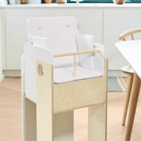 Kave Home Stoelkussen 'Nuun' t.b.v. kinderstoel, kleur Wit/Roze - thumbnail