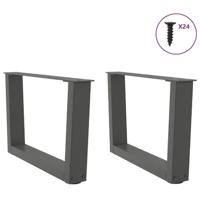 Eettafelpoten 2 st V-vormig 50x(30-31,3) cm staal antraciet - thumbnail