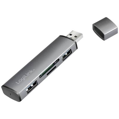 LogiLink UA0394 UA0394 USB-hub 4 poorten USB-A, SD, Micro-SD USB 3.2 Gen2 10 GBit/s Met aluminium behuizing, Met ingebouwde SD-kaartlezer, Met status-LEDs LogiLink UA0394 UA0394 USB-hub 4 poorten USB-A, SD, Micro-SD USB 3.2 Gen2 10 GBit/s Met aluminium behuizing, Met ingebouwde SD-kaartlezer, Met status-LEDs