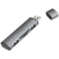 LogiLink UA0394 UA0394 USB-hub 4 poorten USB-A, SD, Micro-SD USB 3.2 Gen2 10 GBit/s Met aluminium behuizing, Met ingebouwde SD-kaartlezer, Met status-LEDs - thumbnail