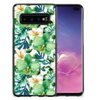 Samsung Galaxy S10+ Skin Case Orchidee Groen - thumbnail
