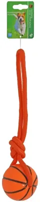Boon touwlus basketbal hondenspeeltje oranje 8cm