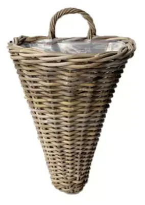 Plantenmand Wandhanger Rotan Grijs 42cm
