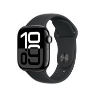 Apple Watch Series 10 (GPS 42 mm) Smartwatch - Kast van gitzwart aluminium - Zwart sportbandje (M/L). Conditie bijhouden, Ecg-app, always on Retina-display, waterbestendig - thumbnail