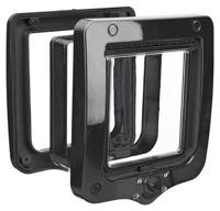 Trixie 4-weg kattenluik inclusief tunnelstuk zwart - thumbnail