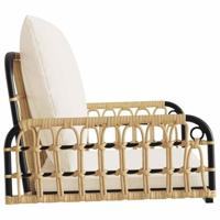 Schommelstoel met kussens 63x58x39 cm poly rattan en staal - thumbnail