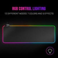 Gaming Muismat Met Ledverlichting Mars Gaming MMPRGB2 RGB XL Zwart - thumbnail