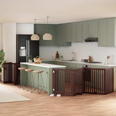 Hondenhek inklapbaar 10 panelen 800 cm populierenhout bruin