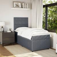 Boxspring met matras fluweel donkergrijs 90x190 cm - thumbnail