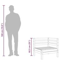 Tuinhoekbank massief grenenhout grijs - thumbnail