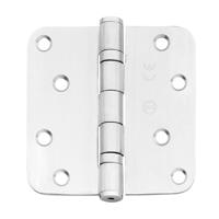 Kogellagerscharnier 89 x 89 mm met ronde hoek RVS geborsteld - thumbnail