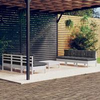 7-delige Loungeset met antracietkleurige kussens grenenhout - thumbnail