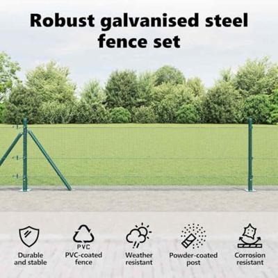 VidaXL Afrasteringspaal groen 25 x 0,5 m (12 x 12 mm gaas) staal VidaXL Afrasteringspaal groen 25 x 0,5 m (12 x 12 mm gaas) staal