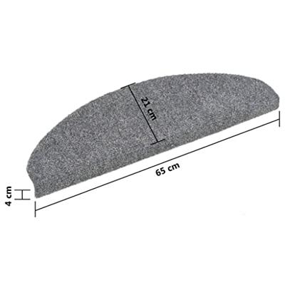Trapmatten Zelfklevend 5 stuks 65x21x4 cm Lichtgrijs Halfrond Groot