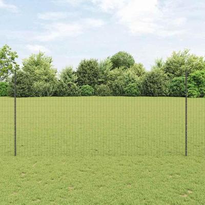 VidaXL Hek met paal grijs 1,6 x 10 m staal en pvc