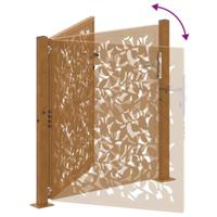 Poort met golfontwerp 105x105 cm weervast staal - thumbnail