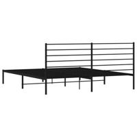 Bedframe met hoofdbord metaal zwart 180x200 cm - thumbnail