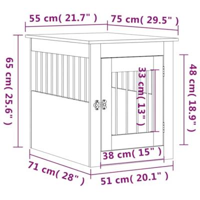 Hondenbench 55x75x65 cm bewerkt hout zwart
