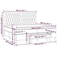 Boxspring met matras stof donkerbruin 200x200 cm - thumbnail