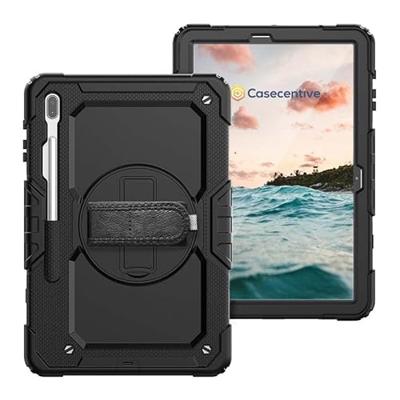Casecentive Handstrap Pro Hardcase met handvat Galaxy Tab S7 FE 2021 zwart