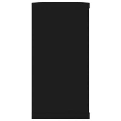 Wandschappen kubus 2 st 100x15x30 cm spaanplaat zwart Wandschappen kubus 2 st 100x15x30 cm spaanplaat zwart