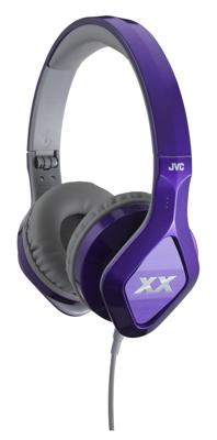 JVC HA-SR100X-VE in-ear hoofdtelefoon met geïntegreerde 1-knops afstandsbediening/microfoon paars