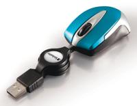 Verbatim Go Mini Muis USB Optisch Caribsch blauw 3 Toetsen 1000 dpi Met kabelroller - thumbnail