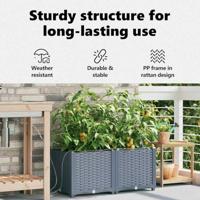 Tuin Bloempot 2 pcs Licht Grijs Staal - thumbnail