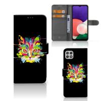 Samsung Galaxy A22 5G Leuk Hoesje Cat Color - thumbnail