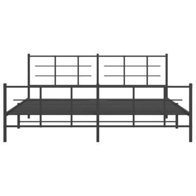 Bedframe met hoofd- en voeteneinde metaal zwart 193x203 cm Bedframe met hoofd- en voeteneinde metaal zwart 193x203 cm