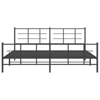 Bedframe met hoofd- en voeteneinde metaal zwart 193x203 cm - thumbnail