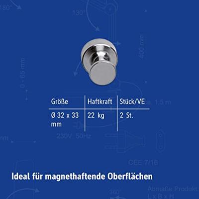 Maul Neodymium magneet (Ø x h) 32 mm x 33 mm Kegel Zilver 2 stuk(s) 6168996