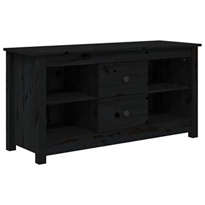 Tv-meubel 103x36,5x52 cm massief grenenhout zwart