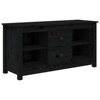 Tv-meubel 103x36,5x52 cm massief grenenhout zwart - thumbnail
