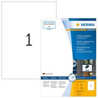 Herma 9543 Folie-etiketten 210 x 297 mm Polyethyleen folie Wit 40 stuk(s) Extra sterk hechtend Laser (zwart/wit), Laser (kleur), Kopiëren (zwart/wit), Kopiëren - thumbnail