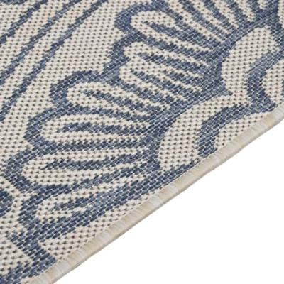 VidaXL Buitenkleed met patroon platgeweven 80x250 cm blauw