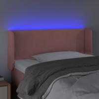 Hoofdbord LED 93x16x78/88 cm fluweel roze - thumbnail