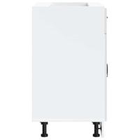 Keuken onderkast Kalmar bewerkt hout hoogglans wit - thumbnail