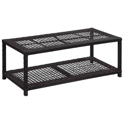 VidaXL Schoenenbank 80x40x30 cm poly rattan zwart