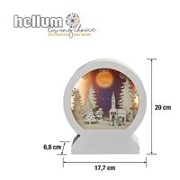 Hellum 522907 LED-decor Winterse kerk en kerstman Warmwit LED Wit Indirect licht, 3D-effect - thumbnail