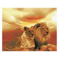 Craft Buddy Crystal Art Leeuwen 50x40 cm - thumbnail