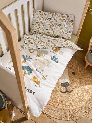 Set dekbedovertrek + kussensloop voor babybed SAVANA meerkleurig