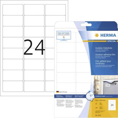 Etiket HERMA 9532 63.5x33.9mm weerbestendig wit 240st