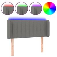 Hoofdbord LED 93x16x78/88 cm stof donkergrijs - thumbnail