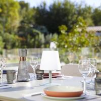 Lampada da tavolo senza fili - LUMISKY - STANDY MINI Oliva - H25 cm - Base in acciaio verde oliva - Bianco caldo e LED bianco - thumbnail