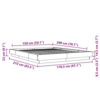 Bedframe bewerkt hout grijs sonoma eikenkleurig 150x200 cm - thumbnail