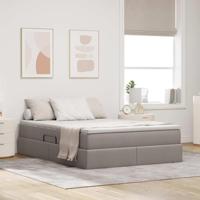 Opbergbed met matras met matras Taupe 140 x 190 cm Polyester - thumbnail