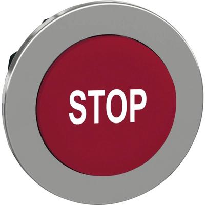 Schneider Electric ZB4FL434 ZB4FL434 Plat, Terugstelbaar (Ø) 30.5 mm STOP Chroom, Rood 1 stuk(s)