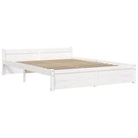 Bedframe massief hout wit 150x200 cm - thumbnail