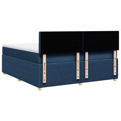 Boxspring met matras stof blauw 140x190 cm - thumbnail